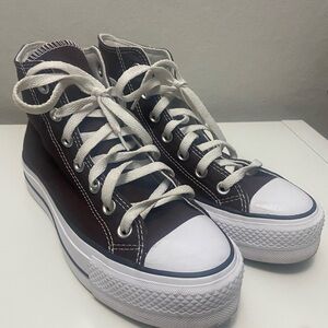 Brown Converse Platform High-Top Sneakers Size 7